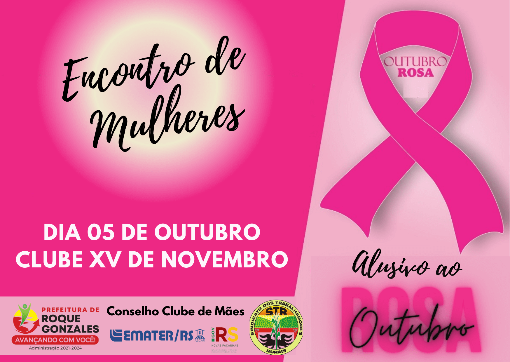 "ENCONTRO DE MULHERES" ALUSIVO AO OUTUBRO ROSA